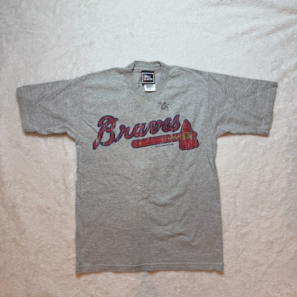 Vintage 2000s Y2K Atlanta Braves MLB Baseball T-shirt Signed Youth 14/16